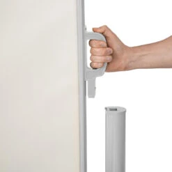 Tectake - Uittrekbaar Aluminium Windscherm Tuinscherm 180 X 300 Cm Beige -Tuinmeubelwinkel 1000082553 0103