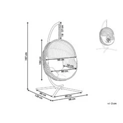 Beliani Hangstoel ACRI - Beige Pe Rotan 8 Beliani Hangstoel ACRI - Beige Pe Rotan -Tuinmeubelwinkel 1000082570 0102