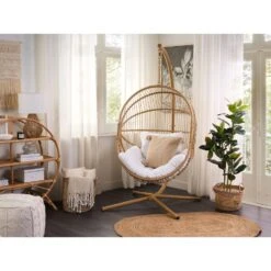 Beliani Hangstoel ACRI - Beige Pe Rotan 9 Beliani Hangstoel ACRI - Beige Pe Rotan -Tuinmeubelwinkel 1000082570 0103