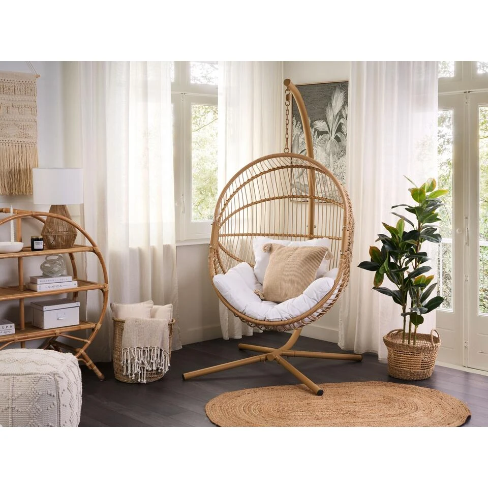 Beliani Hangstoel ACRI - Beige Pe Rotan 6 Beliani Hangstoel ACRI - Beige Pe Rotan - Afbeelding 4