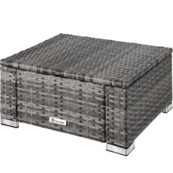 Tectake - Wicker Zitkruk -grijs- 53 X 53 X 26 Cm -Tuinmeubelwinkel 1000083108 0102