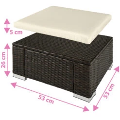 Tectake - Wicker Zitkruk Bruin Mix - 53 X 53 X 26 Cm 9 Tectake - Wicker Zitkruk Bruin Mix - 53 X 53 X 26 Cm -Tuinmeubelwinkel 1000083109 0103