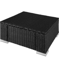 Tectake - Wicker Zitkruk Zwart - 53 X 53 X 26 Cm -Tuinmeubelwinkel 1000083110 0102