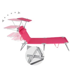 Tectake - Zonnestoel Chloé - 2 Stuks - Ligbed - Pink 9 Tectake - Zonnestoel Chloé - 2 Stuks - Ligbed - Pink -Tuinmeubelwinkel 1000083239 0103