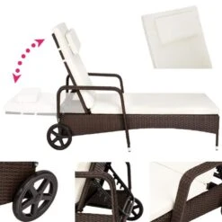Tectake - Ligstoel - Rotan - Bruin -Tuinmeubelwinkel 1000086065 0102