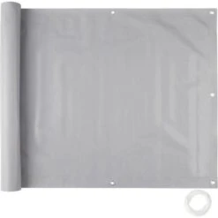 Tectake - Balkondoek Balkonreling - Grijs - Hoogte 75cm Lengte 6m -Tuinmeubelwinkel 1000086070 0100