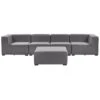 Beliani Loungeset AREZZO - Grijs Polyester -Tuinmeubelwinkel 1000086354