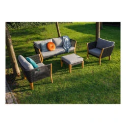 Exotan Hocker Buiten San Remo - Teak - Grijs - 31x63x63 7 Exotan Hocker Buiten San Remo - Teak - Grijs - 31x63x63 -Tuinmeubelwinkel 1000088954 0102