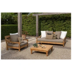 Exotan Loungestoel Tuin Kawang - Teak - Taupe - 98x103x80 -Tuinmeubelwinkel 1000089020 0101