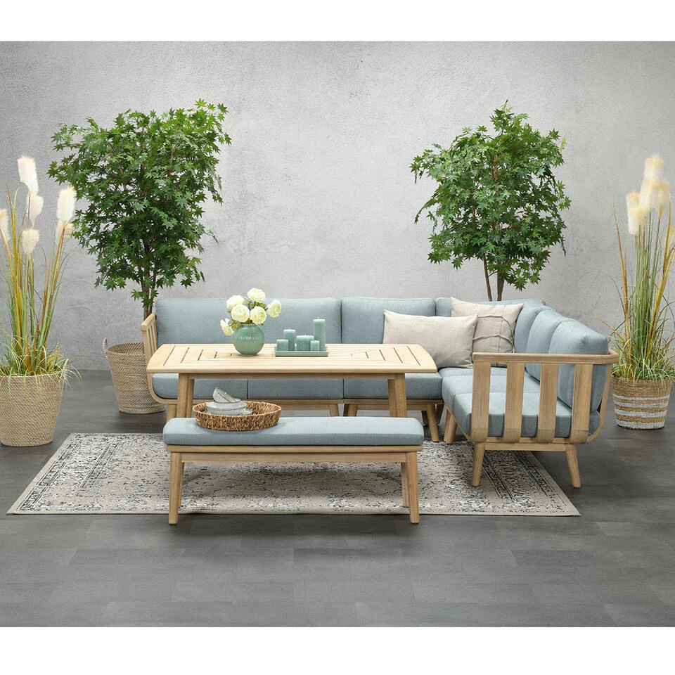 Garden Impressions San Leone Lounge Dining Set 6-delig-mint Grijs 4 Garden Impressions San Leone Lounge Dining Set 6-delig-mint Grijs - Afbeelding 2