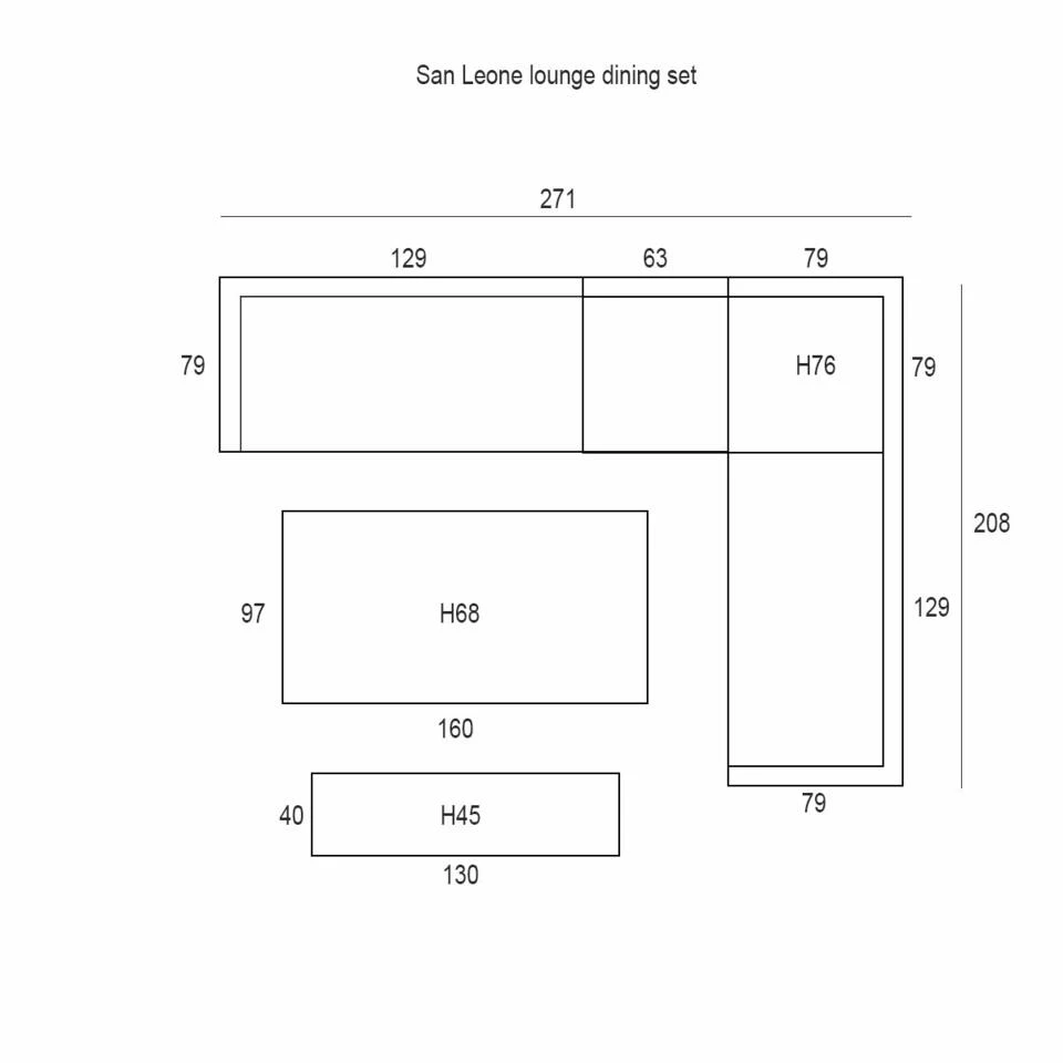 Garden Impressions San Leone Lounge Dining Set 6-delig-mint Grijs 5 Garden Impressions San Leone Lounge Dining Set 6-delig-mint Grijs - Afbeelding 3