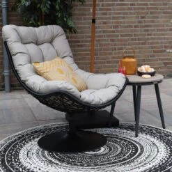 Woood Swivel Loungestoel Zwart 8 Woood Swivel Loungestoel Zwart -Tuinmeubelwinkel 1000091741 0103