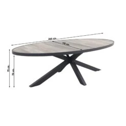 VDG Silva Ovale Tuintafel - Houtlook - 240 X 115 Cm -Tuinmeubelwinkel 1000093383 0101
