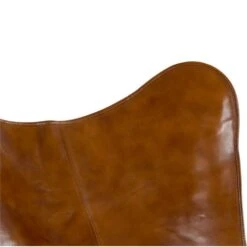 Buffalo Vlinderstoel Cognac - Leder - Bruin -Tuinmeubelwinkel 1000094338 0103