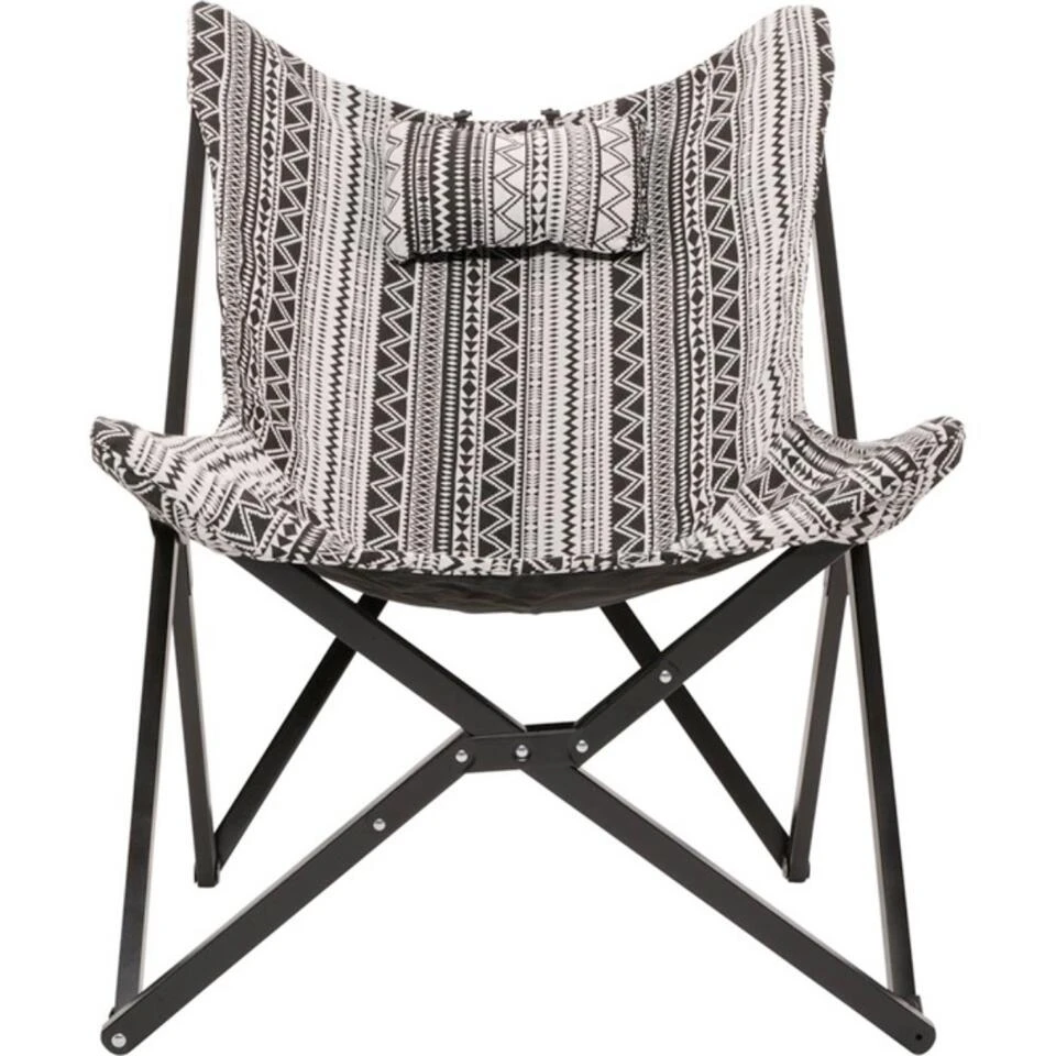 Aztec Vlinderstoel Zwart/wit - Stof - Zwart 3 Aztec Vlinderstoel Zwart/wit - Stof - Zwart