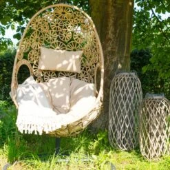 Flower Hangstoel Naturel - Wicker - Bruin -Tuinmeubelwinkel 1000094365 0102