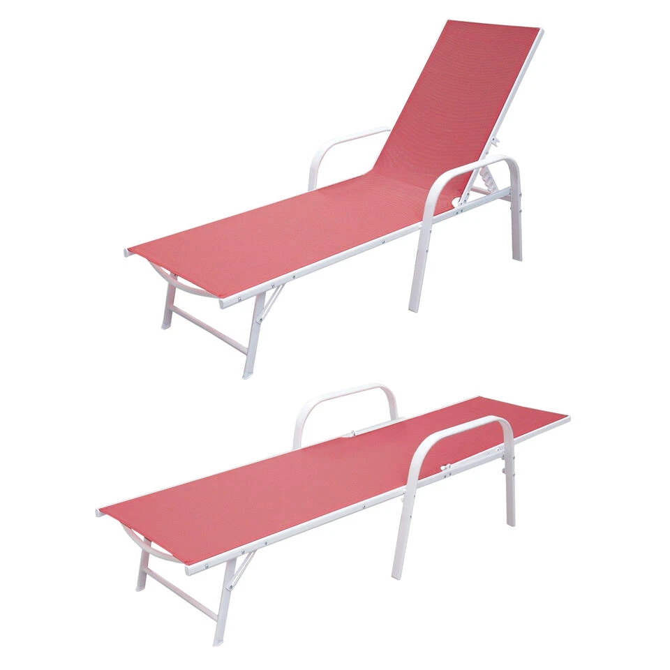 Happy Garden Zonnebedden SARDINIA - Roze - Staal 4 Happy Garden Zonnebedden SARDINIA - Roze - Staal - Afbeelding 2