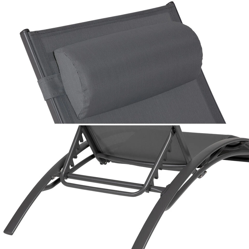 Happy Garden Zonnebedden GALAPAGOS - Grijs - Aluminium 5 Happy Garden Zonnebedden GALAPAGOS - Grijs - Aluminium - Afbeelding 3