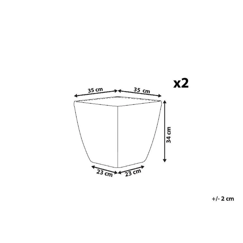 Beliani Plantenbak Voor Buiten ASTRAS - Zilver Stenenmix, Polyresin 5 Beliani Plantenbak Voor Buiten ASTRAS - Zilver Stenenmix, Polyresin - Afbeelding 3