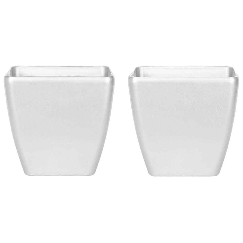 Beliani Plantenbak Voor Buiten ASTRAS - Zilver Stenenmix, Polyresin 3 Beliani Plantenbak Voor Buiten ASTRAS - Zilver Stenenmix, Polyresin