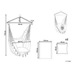 Beliani Hangstoel VARENA - Beige Katoen -Tuinmeubelwinkel 1000096792 0102