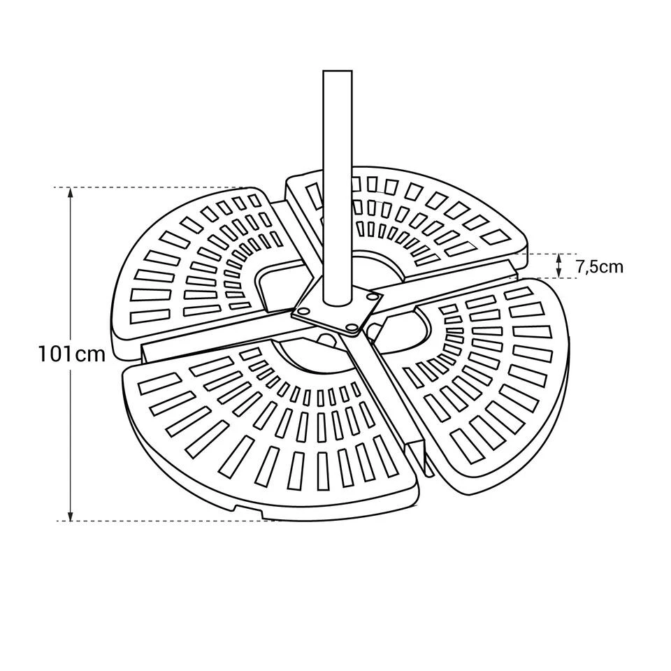 Happy Garden Zonneschermstandaards SAINT MALO - Zwart - Plastic 5 Happy Garden Zonneschermstandaards SAINT MALO - Zwart - Plastic - Afbeelding 3