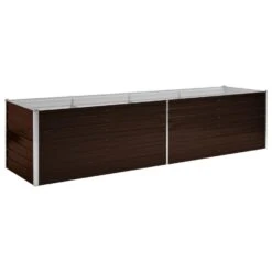 VidaXL Plantenbak Verhoogd 320x80x77 Cm Gegalvaniseerd Staal Bruin
