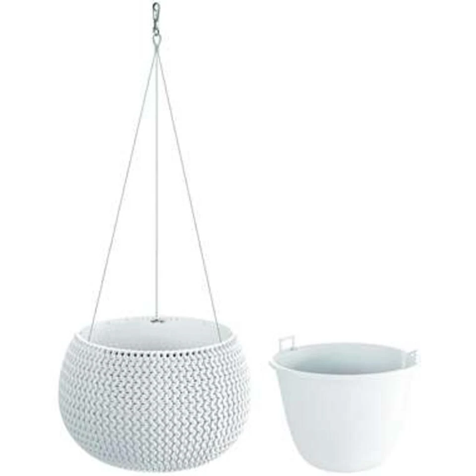 Prosperplast Prosperplats Bloempot Splofy Hangend - Wit - Kunststof - 24 Cm 3 Prosperplast Prosperplats Bloempot Splofy Hangend - Wit - Kunststof - 24 Cm