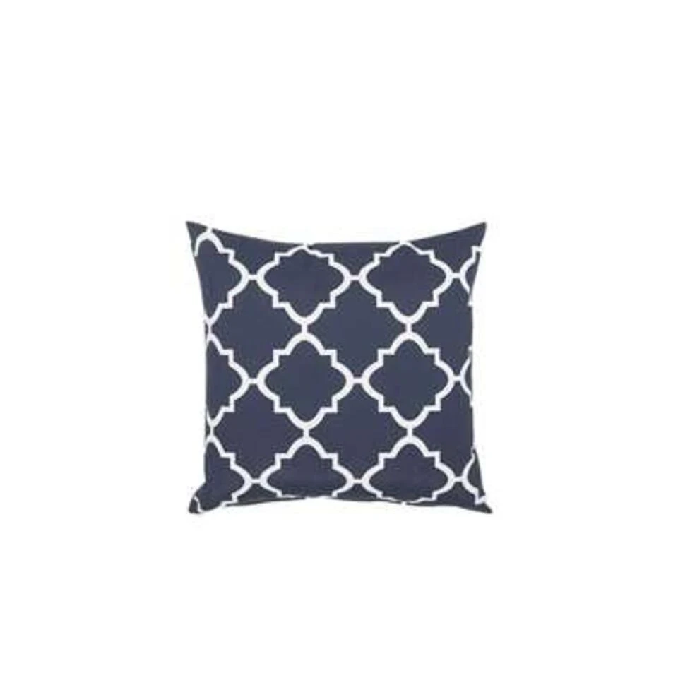 Beliani Buitenkussen Gartenkissen Mit Muster - Blauw Polyester 5 Beliani Buitenkussen Gartenkissen Mit Muster - Blauw Polyester - Afbeelding 3