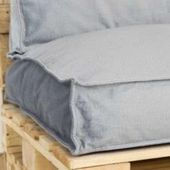 2L Home & Garden Palletkussen Velvet Lichtgrijs - 120 X 80cm -Tuinmeubelwinkel 1408198337 0102
