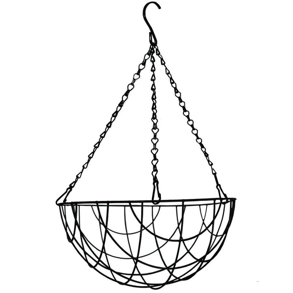 Merkloos Bloempot Hangmand - Zwart - Incl Ophangmateriaal - 35 Cm 3 Merkloos Bloempot Hangmand - Zwart - Incl Ophangmateriaal - 35 Cm