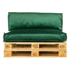 2L Home & Garden Palletkussen Velvet Donkergroen - 120 X 80cm -Tuinmeubelwinkel 1580155603 0102