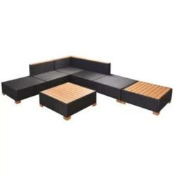VidaXL 7-delige Loungeset Met Kussens Poly Rattan Zwart -Tuinmeubelwinkel 15a7dc0cd76049749ebf56683ef50196