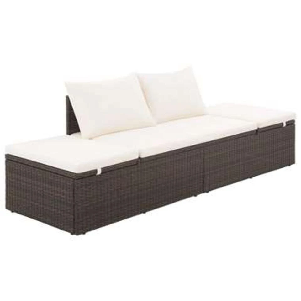 VidaXL Tuinbed 195x60 Cm Poly Rattan Bruin 3 VidaXL Tuinbed 195x60 Cm Poly Rattan Bruin