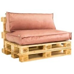 2L Home & Garden Palletkussen Velvet Oud Roze - 120 X 40cm