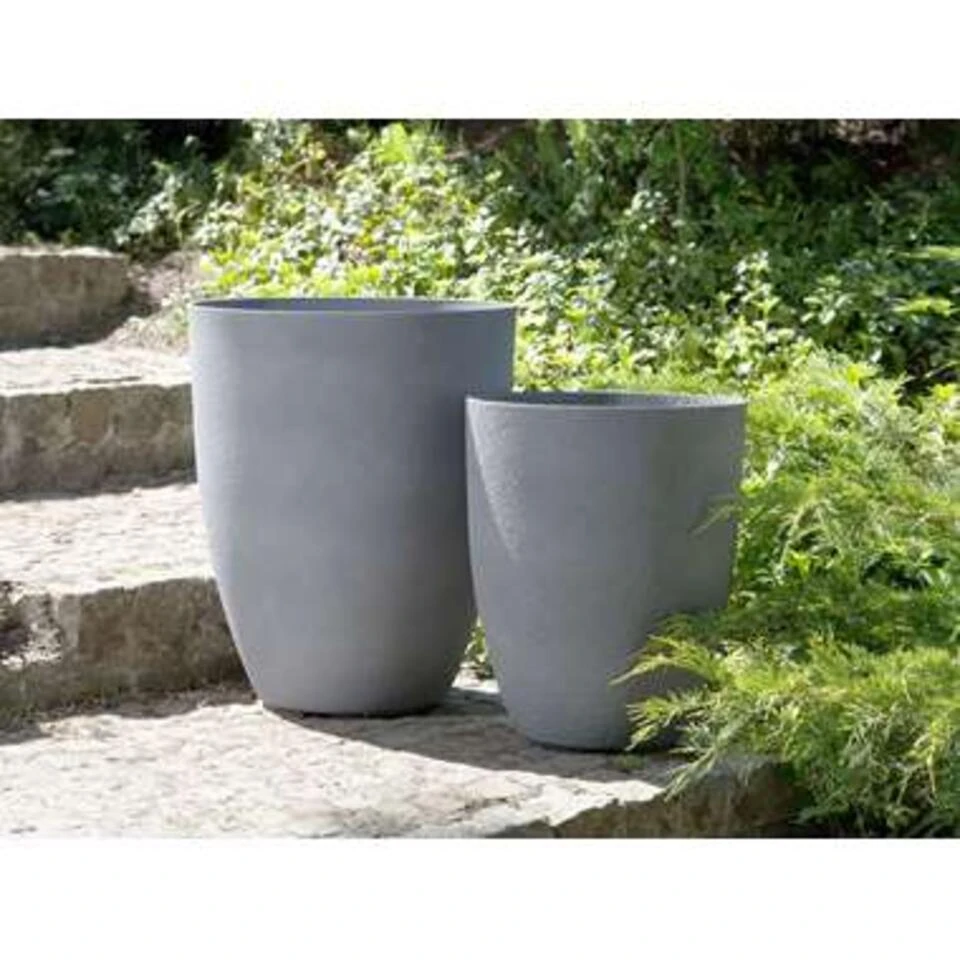 Beliani Plantenbak Voor Buiten CROTON - Grijs Stenenmix 4 Beliani Plantenbak Voor Buiten CROTON - Grijs Stenenmix - Afbeelding 2