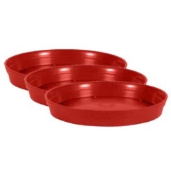 EDA Bloempot - Toscane - Onderschaal - Rood - Kunststof - D23 Cm -Tuinmeubelwinkel 1c66f2181022442fbc2cc4631346d51a