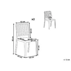 Beliani Tuinstoel SERSALE - Wit Synthetisch Materiaal 8 Beliani Tuinstoel SERSALE - Wit Synthetisch Materiaal -Tuinmeubelwinkel 2069edf8524d4b52926771692ba20a16