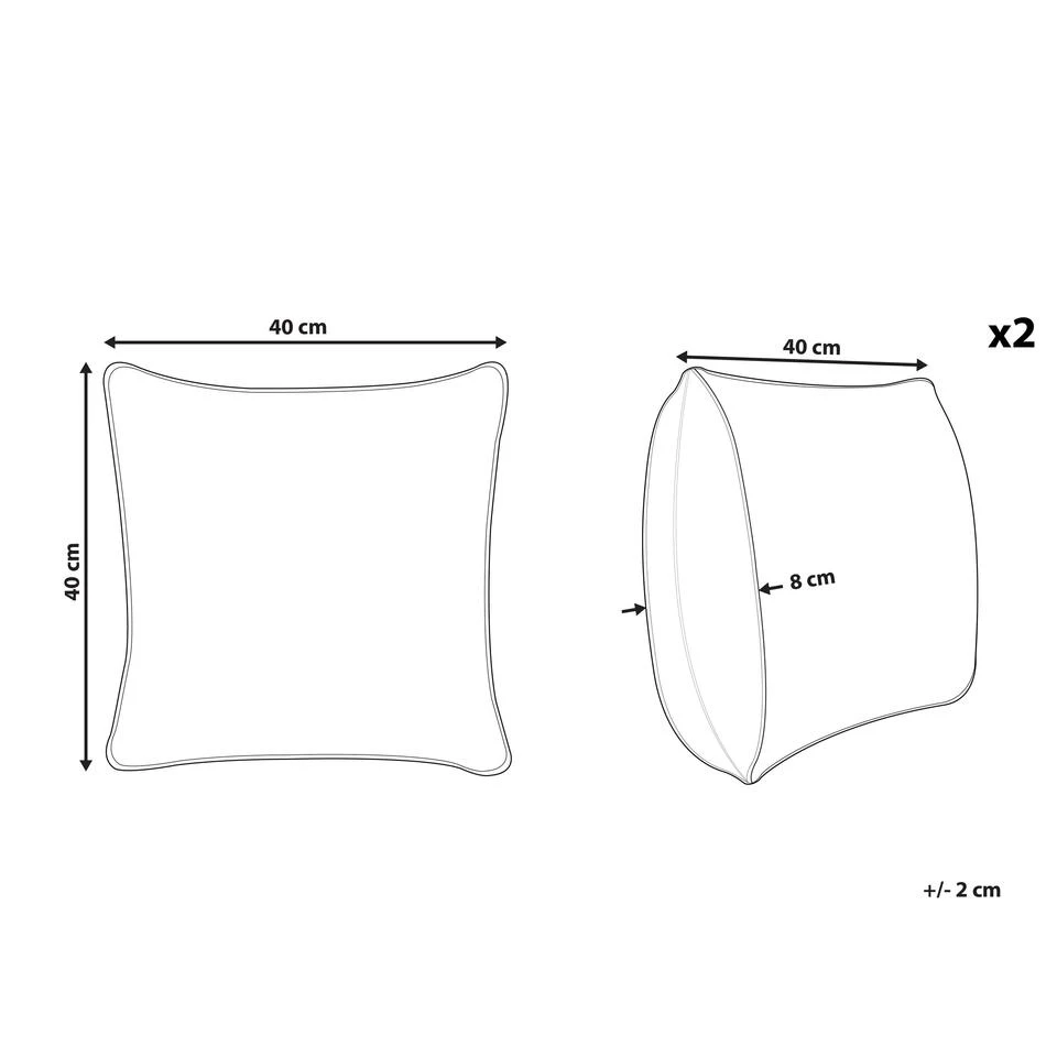 Beliani Buitenkussen VARKOS - Groen Polyester 4 Beliani Buitenkussen VARKOS - Groen Polyester - Afbeelding 2
