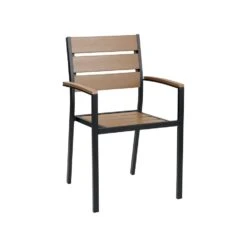 Beliani Tuinstoel VERNIO - Lichte Houtkleur Kunsthout -Tuinmeubelwinkel 2584f0b055c04ca39e507db2aa6ca0a8