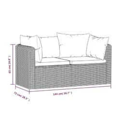 VidaXL 2-delige Loungeset Met Kussens Poly Rattan Zwart -Tuinmeubelwinkel 313a116ae5c24ef8ba52832001fa9534