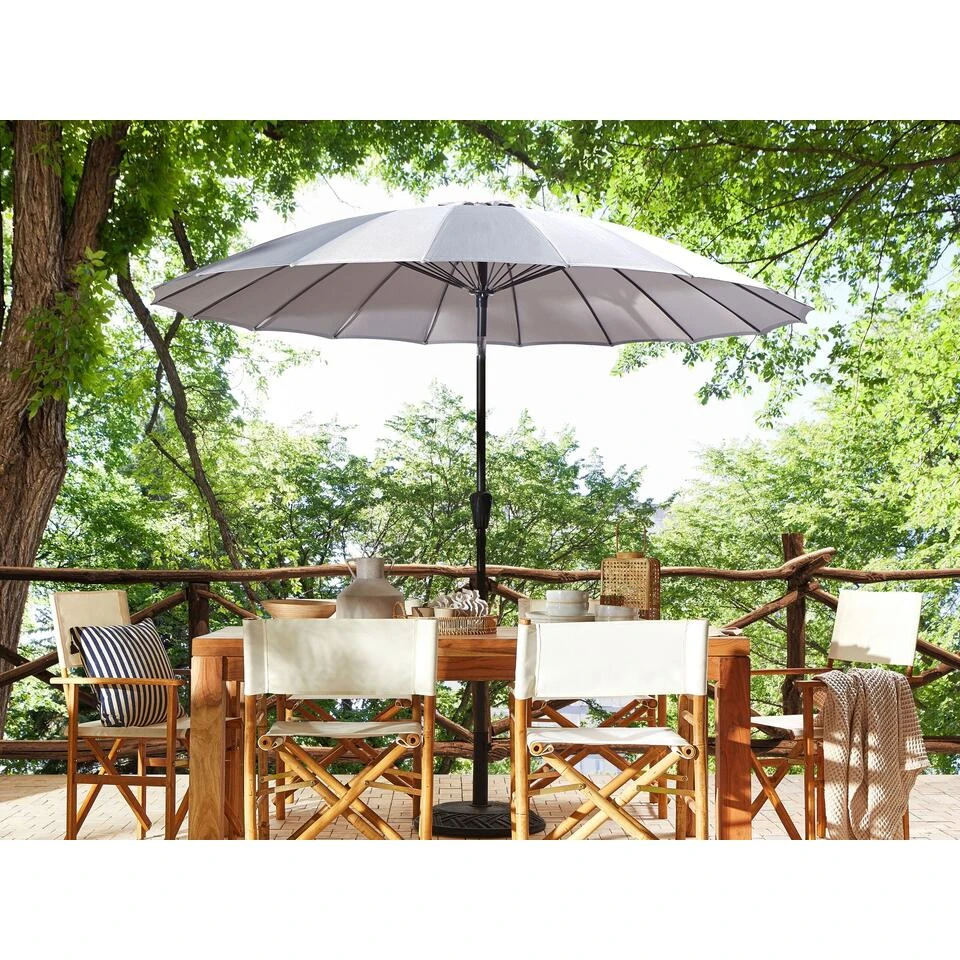 Beliani Marktscherm BAIA - Grijs Polyester 4 Beliani Marktscherm BAIA - Grijs Polyester - Afbeelding 2