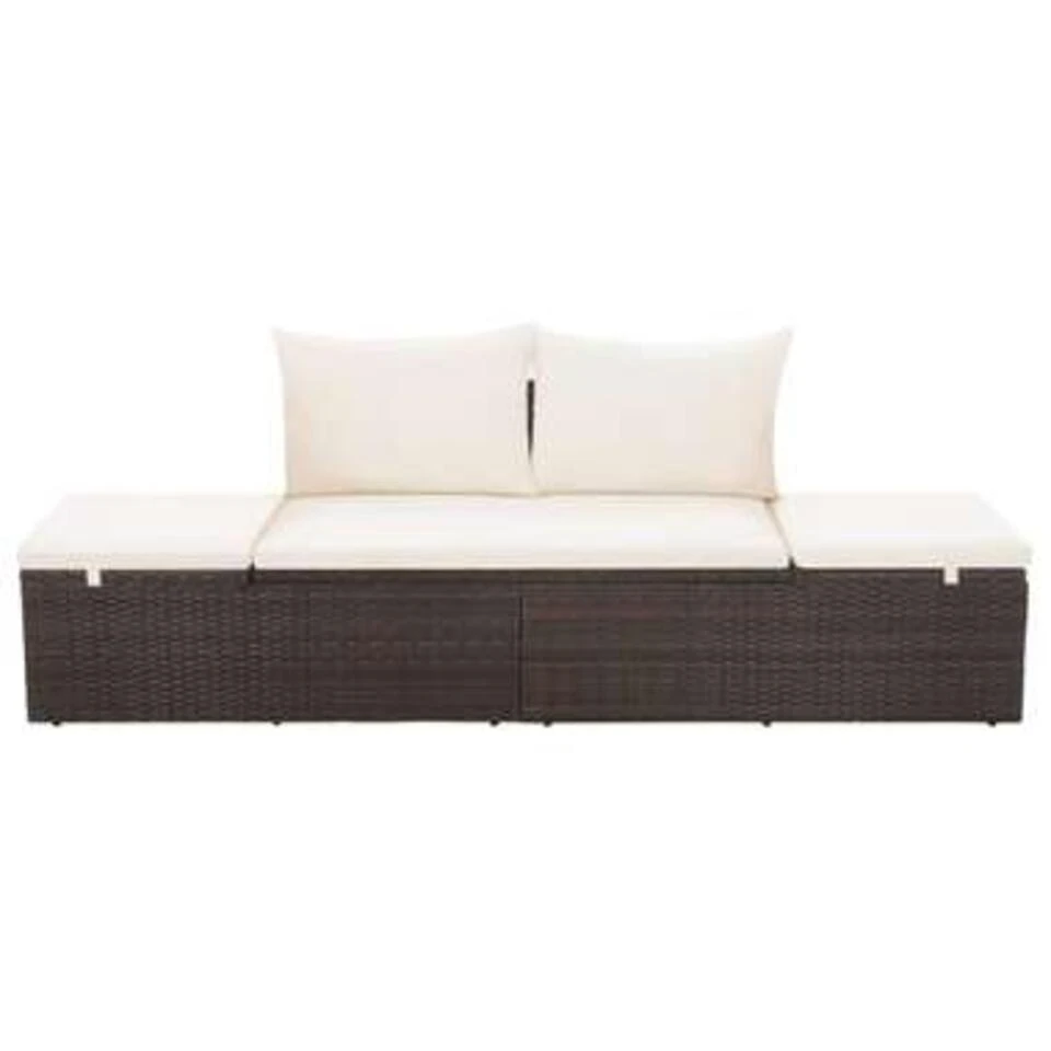 VidaXL Tuinbed 195x60 Cm Poly Rattan Bruin 5 VidaXL Tuinbed 195x60 Cm Poly Rattan Bruin - Afbeelding 3