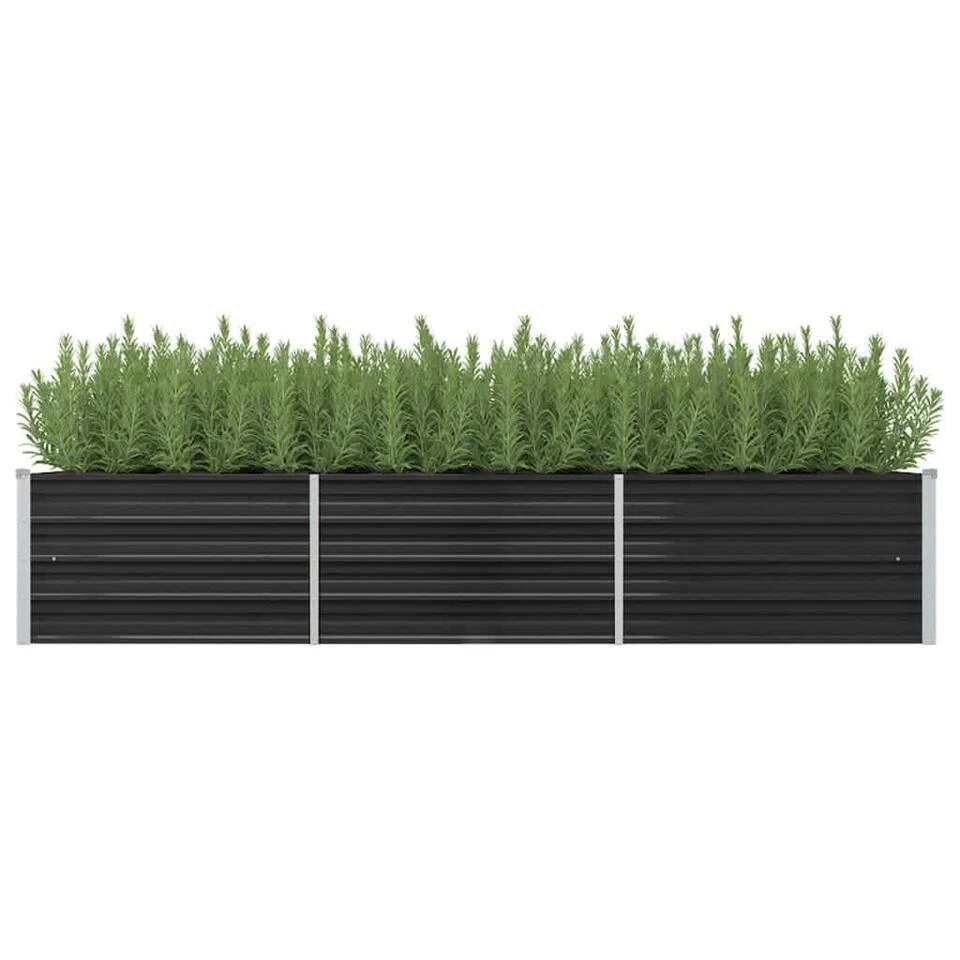 VidaXL Plantenbak Verhoogd 240x80x45 Cm Gegalvaniseerd Staal Antraciet 4 VidaXL Plantenbak Verhoogd 240x80x45 Cm Gegalvaniseerd Staal Antraciet - Afbeelding 2