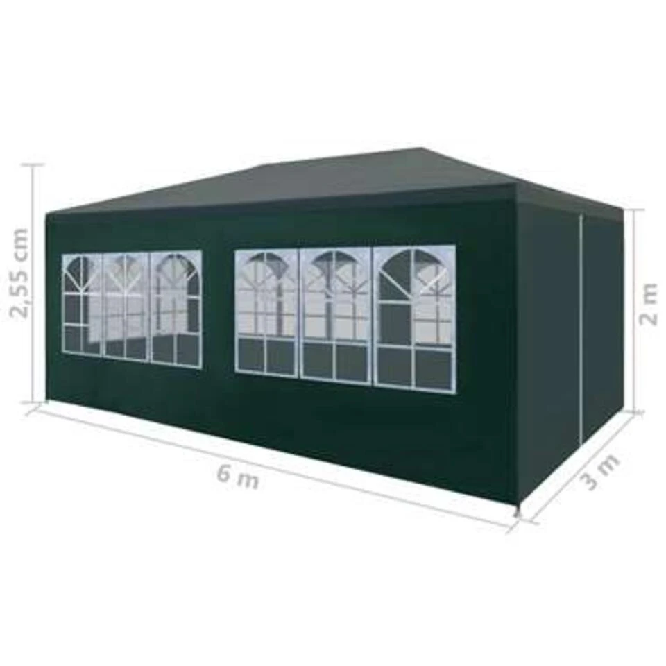 VidaXL Partytent 3x6 M Groen 6 VidaXL Partytent 3x6 M Groen - Afbeelding 4