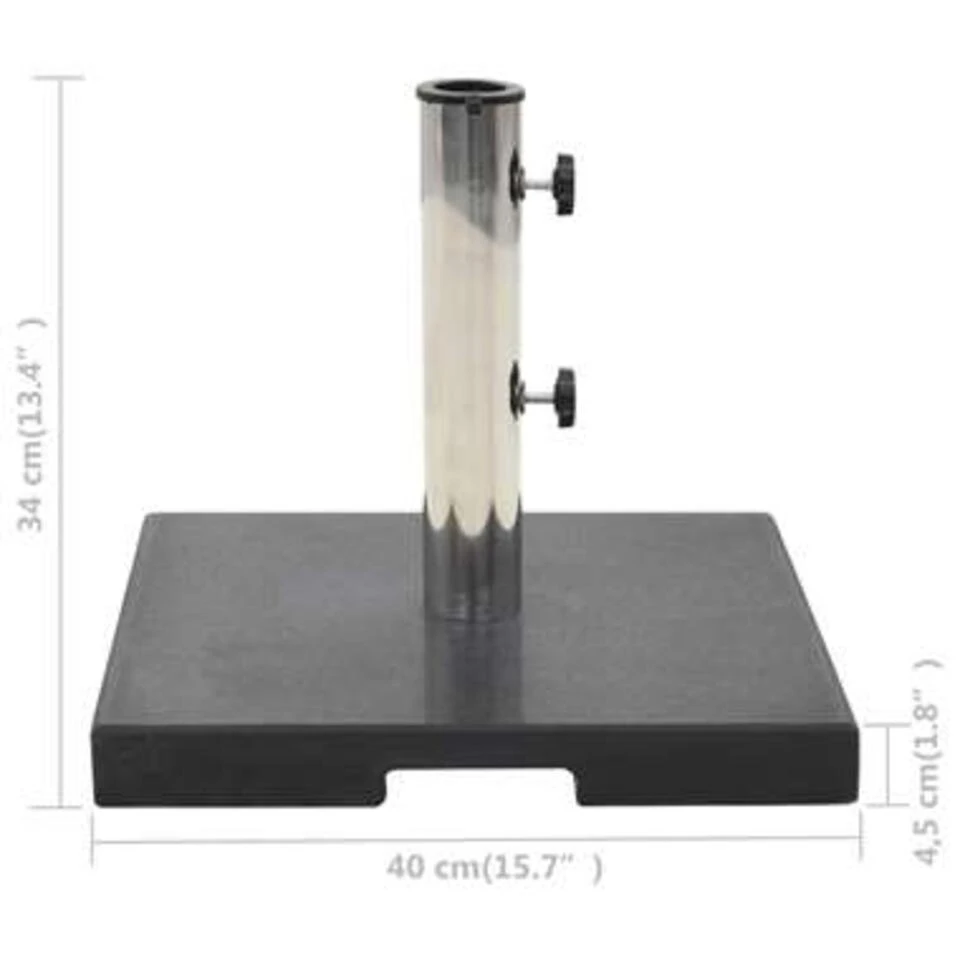 VidaXL Parasolvoet Vierkant 20 Kg Graniet Zwart 4 VidaXL Parasolvoet Vierkant 20 Kg Graniet Zwart - Afbeelding 2