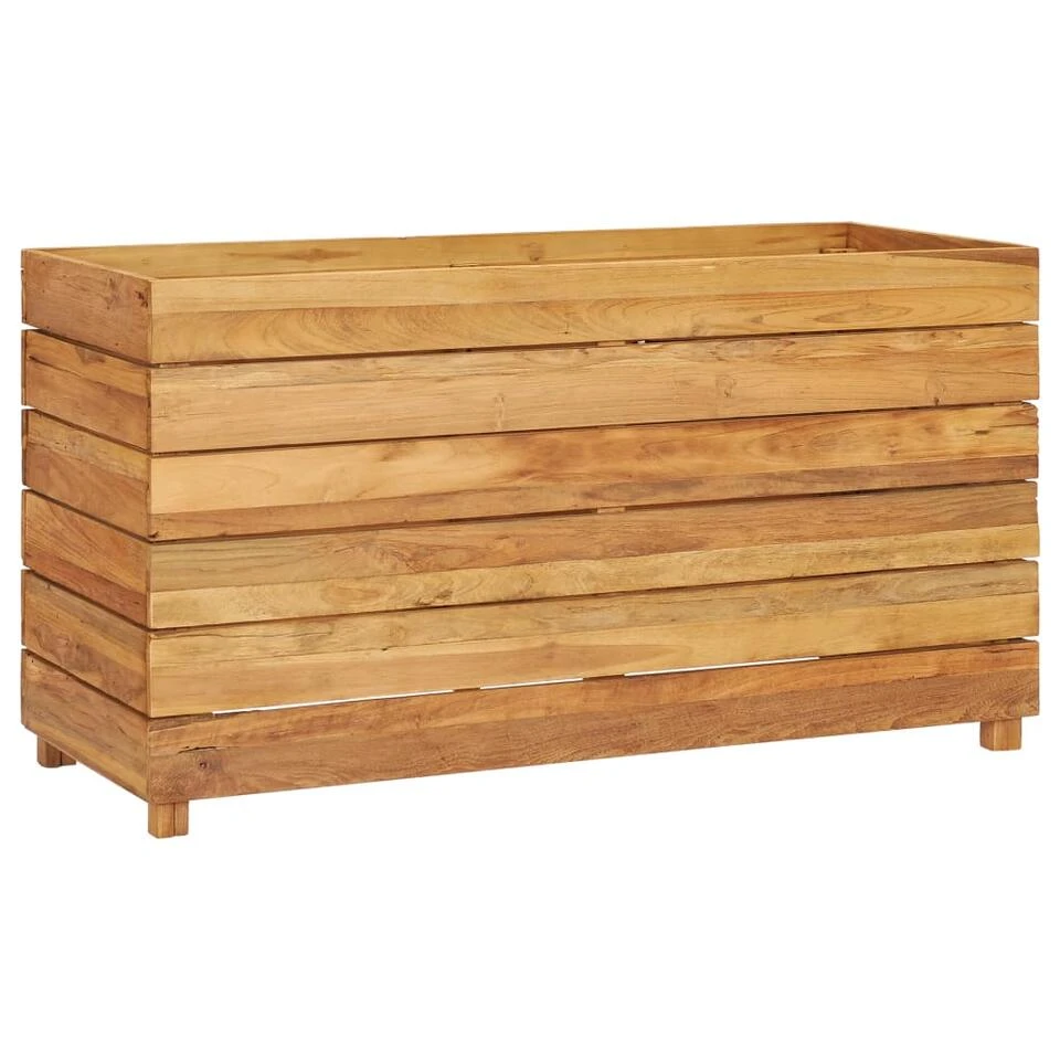 VidaXL Plantenbak Verhoogd 100x40x55 Cm Gerecycled Teakhout En Staal 4 VidaXL Plantenbak Verhoogd 100x40x55 Cm Gerecycled Teakhout En Staal - Afbeelding 2