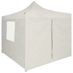 VidaXL Partytent Met 4 Zijwanden Inklapbaar 2x2 M Staal Crème -Tuinmeubelwinkel 4f773faf4aa6479a8d1348eeaf6c2511
