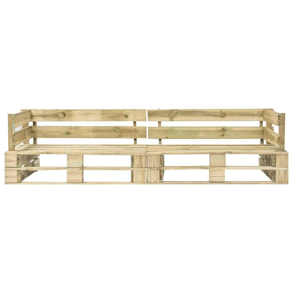 VidaXL 2-delige Loungeset Pallet Met Grijze Kussens Grenenhout 6 VidaXL 2-delige Loungeset Pallet Met Grijze Kussens Grenenhout - Afbeelding 4