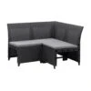 Keter Hoekelement Emma 3-zits Incl. Kussens - Antraciet -Tuinmeubelwinkel 50201003